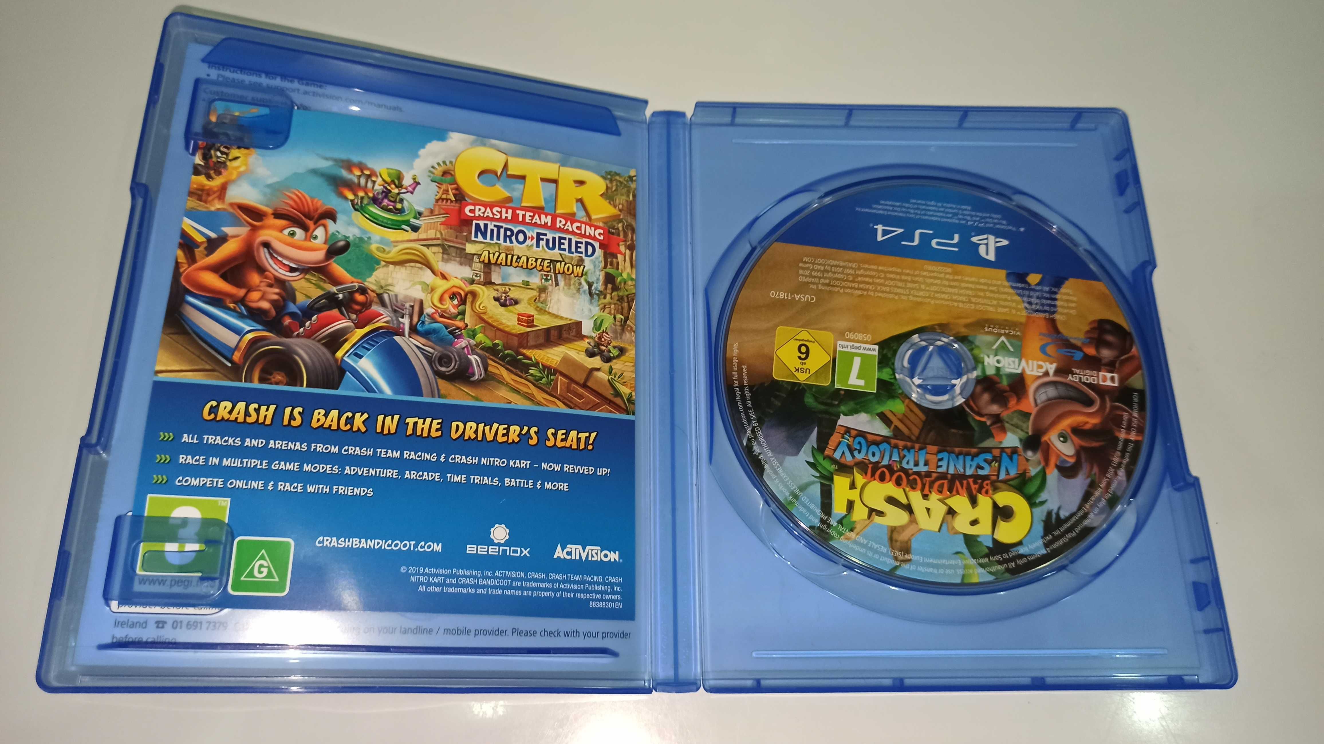 ps4 CRASH BANDICOOT NSALE TRILOGY 3 części 1,2,3 na płycie