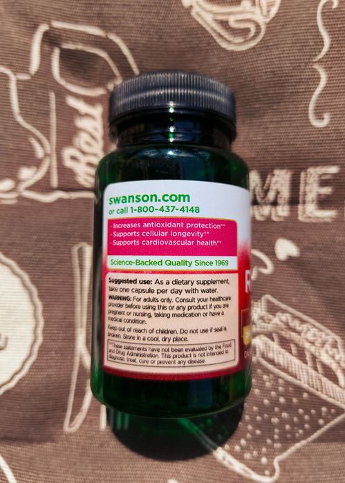 Swanson ресвератрол resveratrol 250 мг 30 капсул