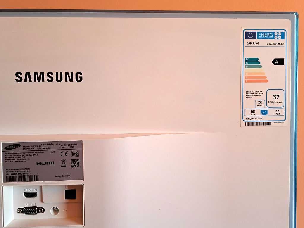 Monitor _ LED _ 27 cali_Samsung _ LS27E391HS/EN _Biały_super stan_