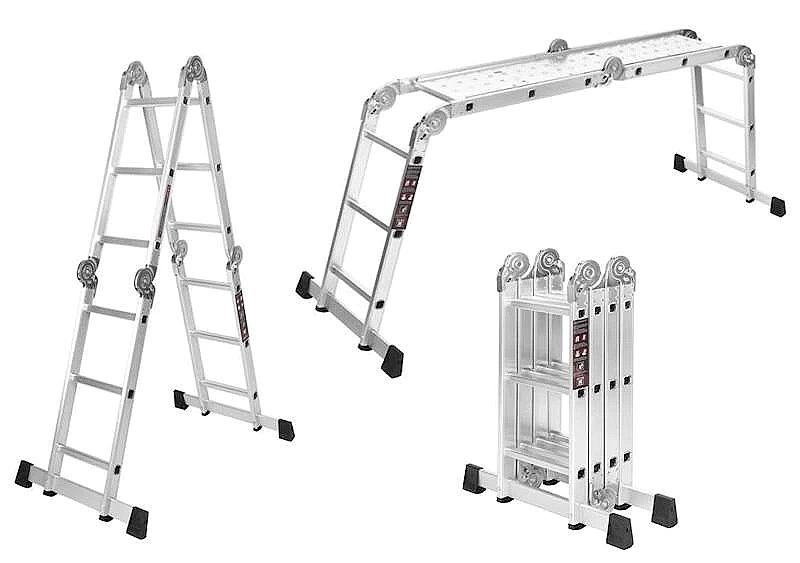 Drabina Aluminiowa Z Platformą 4X3 Profesjonalna Stabilna 346Cm Kd4070