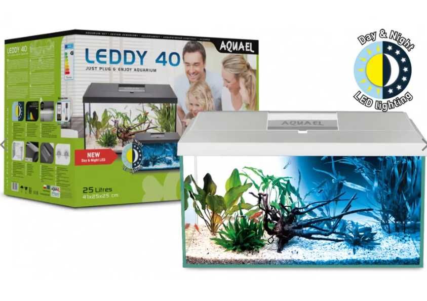 Zestaw akwariowy Aquael Leddy 25L Day&Night biały/czarny