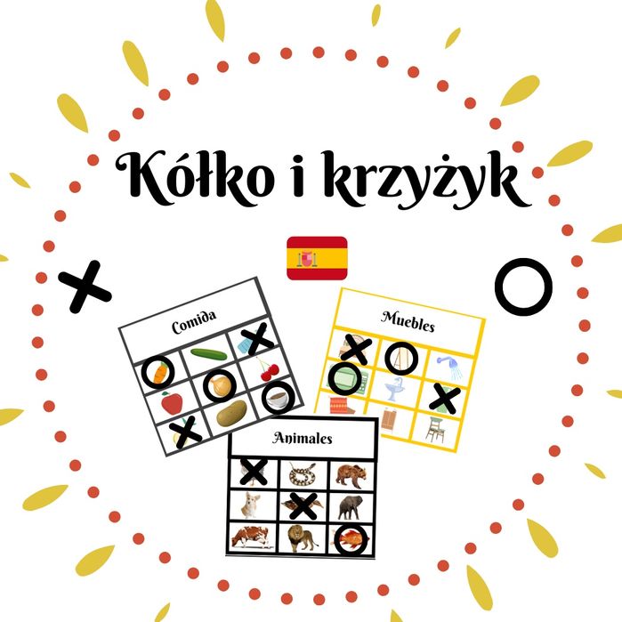 Kółko i krzyżyk- gra do nauki hiszpańskiego
