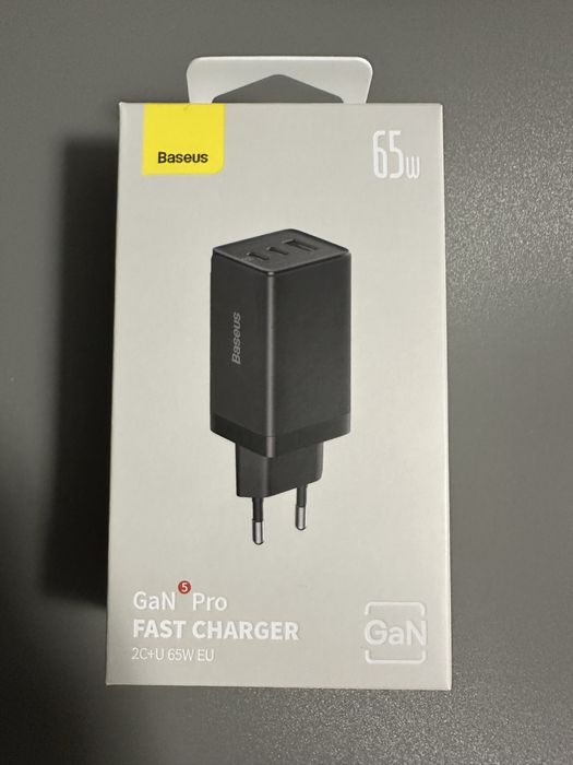 Блок живлення Baseus GaN5 Pro Fast Charger 65W (3 порти, PD/QC)