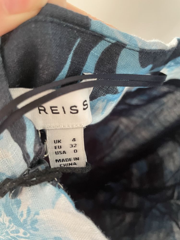 Lniana sukienka w kwiaty XS