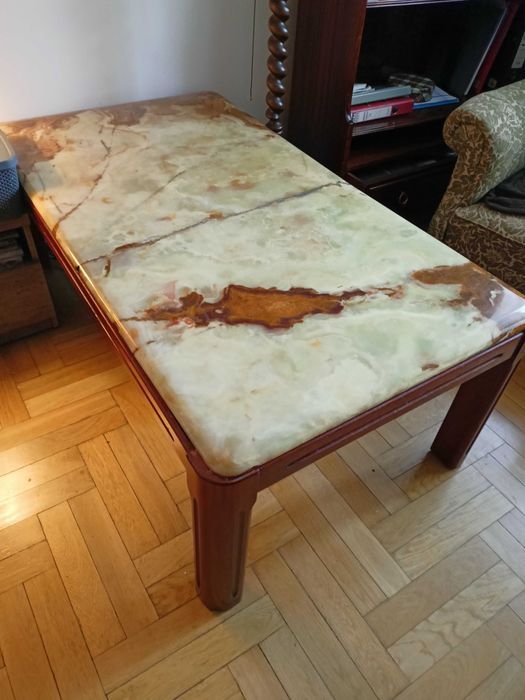 Stół-ława z blatem onyksowym