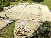 namiot 10 osobowy DYCHA niska harcerski 5m x 4,2m brezentowy wys 180cm