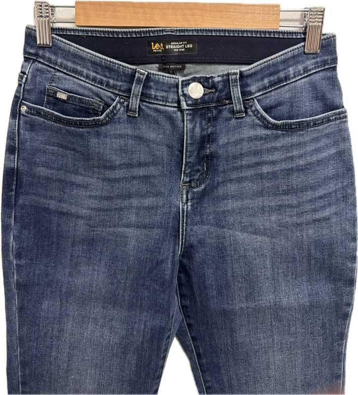 Lee granatowe damskie jeansy straight leg