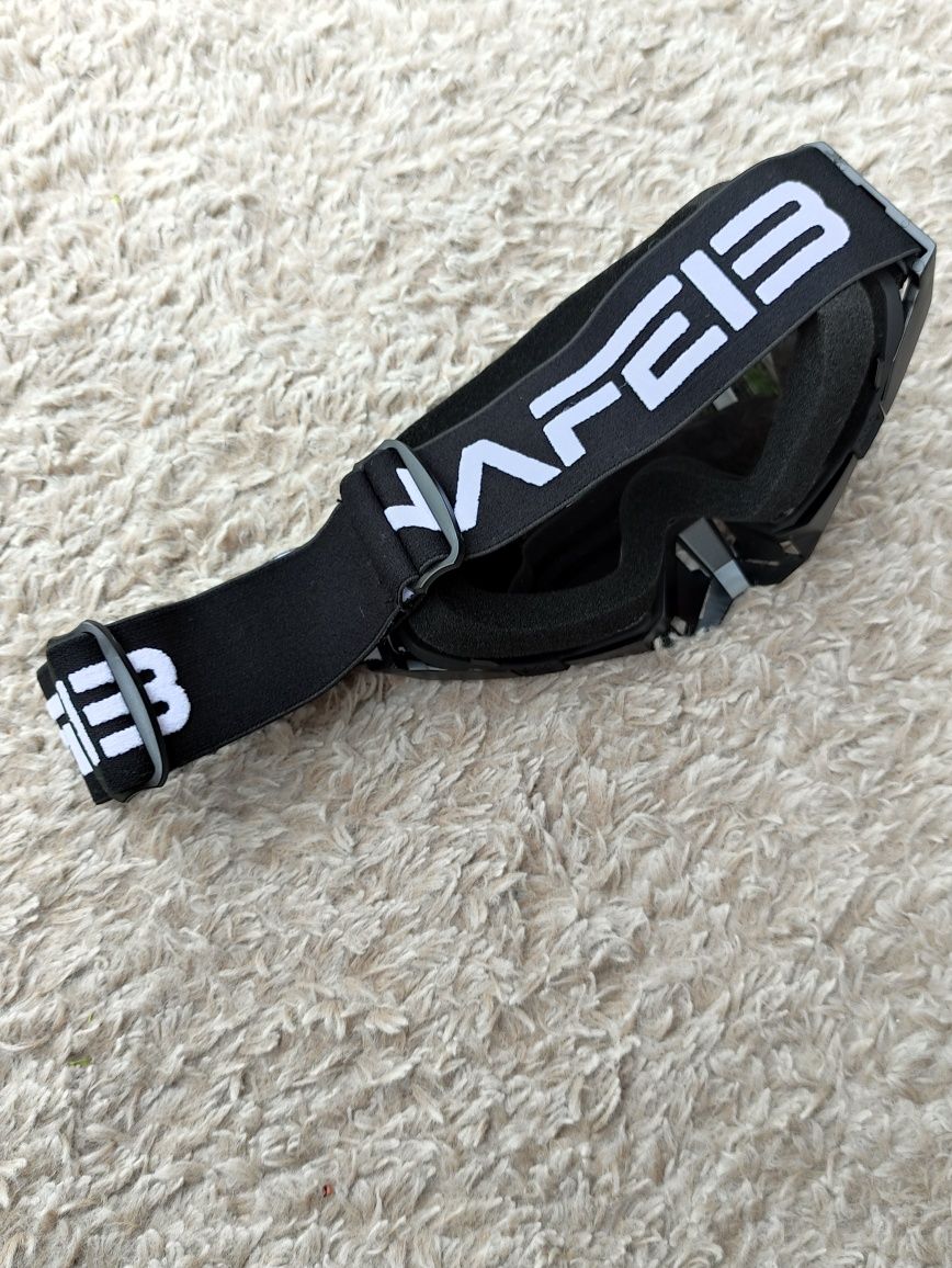 Czarne okulary gogle google motocyklowe Cross Quad Enduro Do kasku