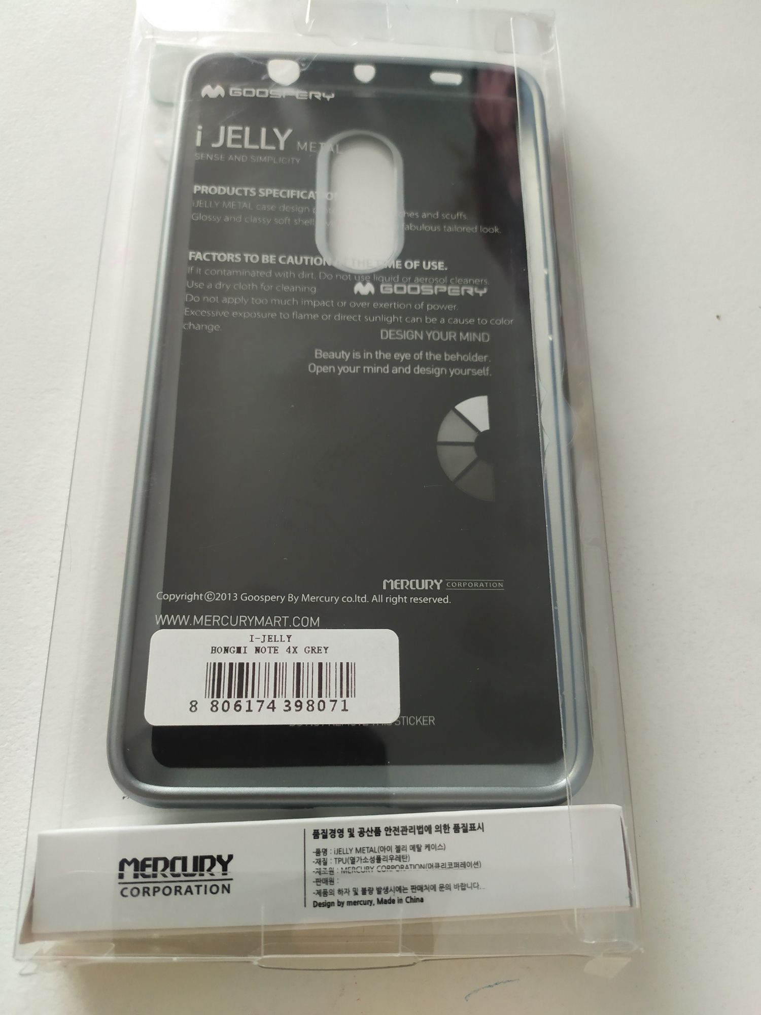 Plecki Mercury do Xiaomi Redmi Note 4 Redmi Note 4x szary