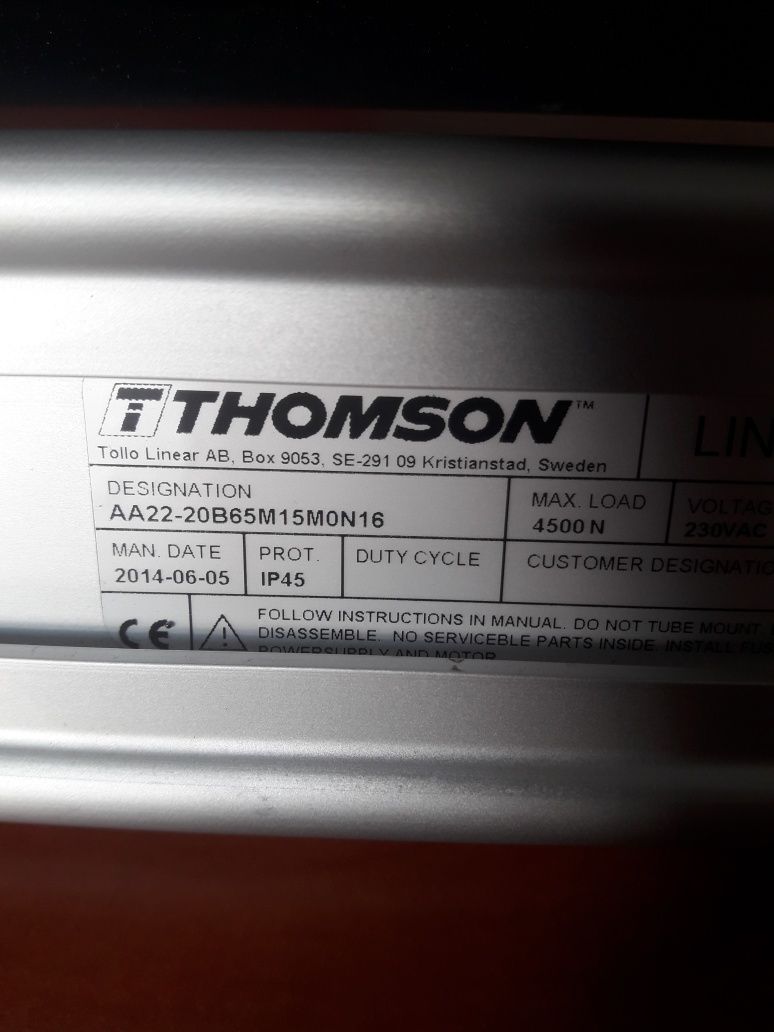 Siłownik liniowy elektryczny Aktuator  4500N /230v THOMSON