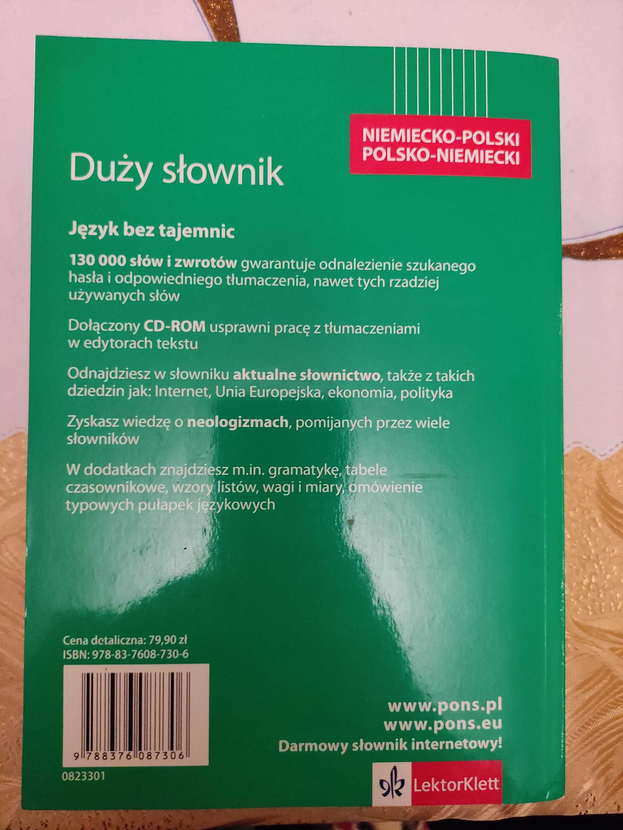 Słownik PONS - Niem-Pol, Pol-Niem -130000 haseł i zwrotów-Stan b.dobry