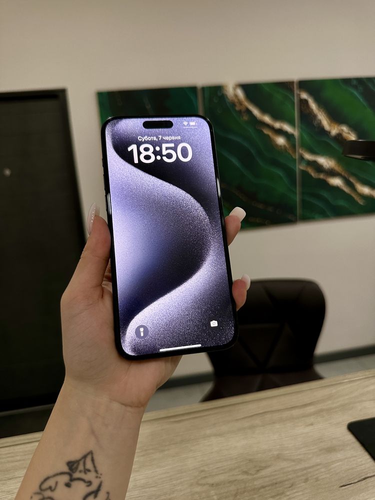 Iphone 15 Pro Max 512 GB 92% Акб Blue Titanium Розстрочка Скло в подар
