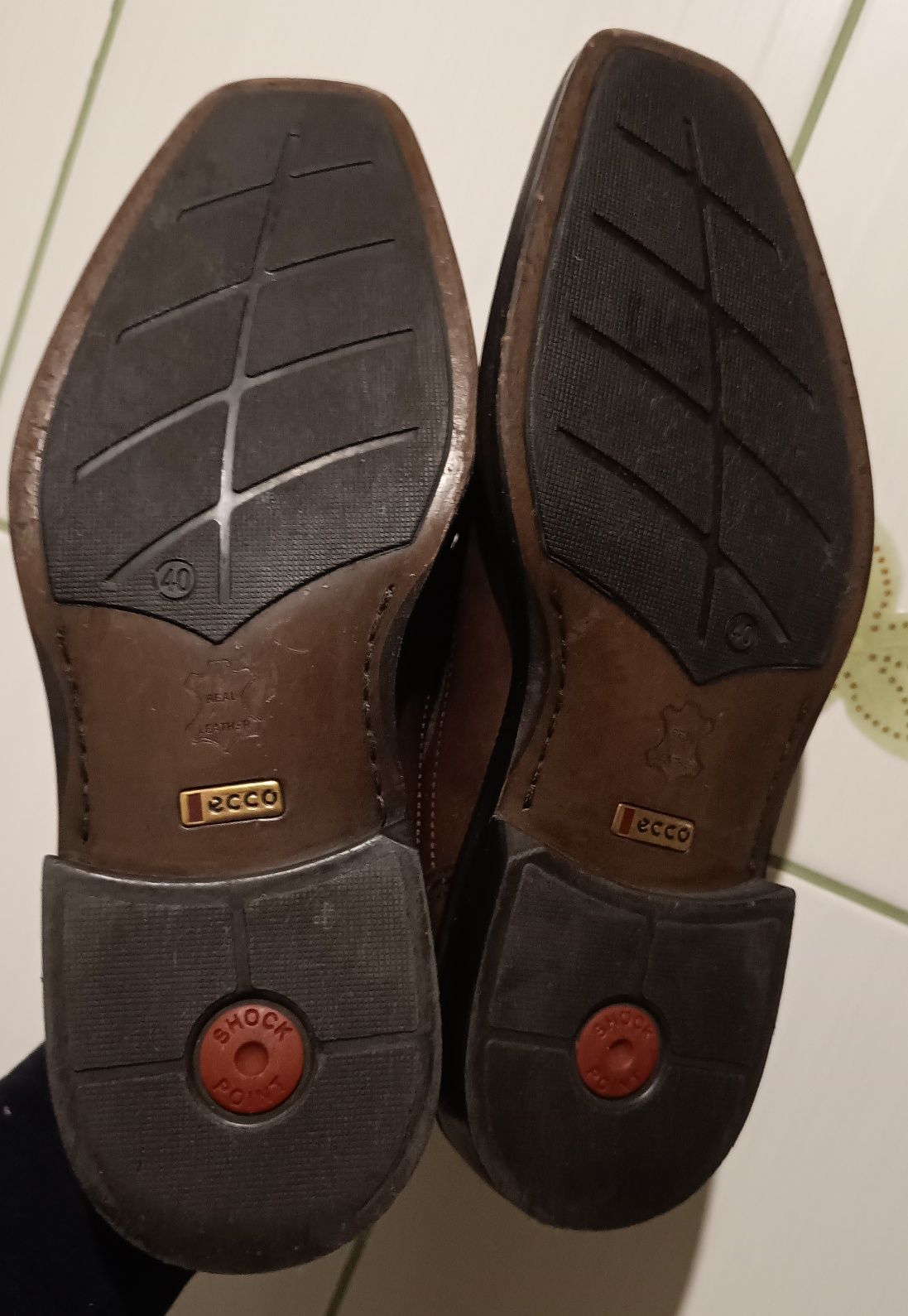 ECCO  Duńskie eleganckie męskie półbuty skórzane, 100% Skóra, Roz. 40