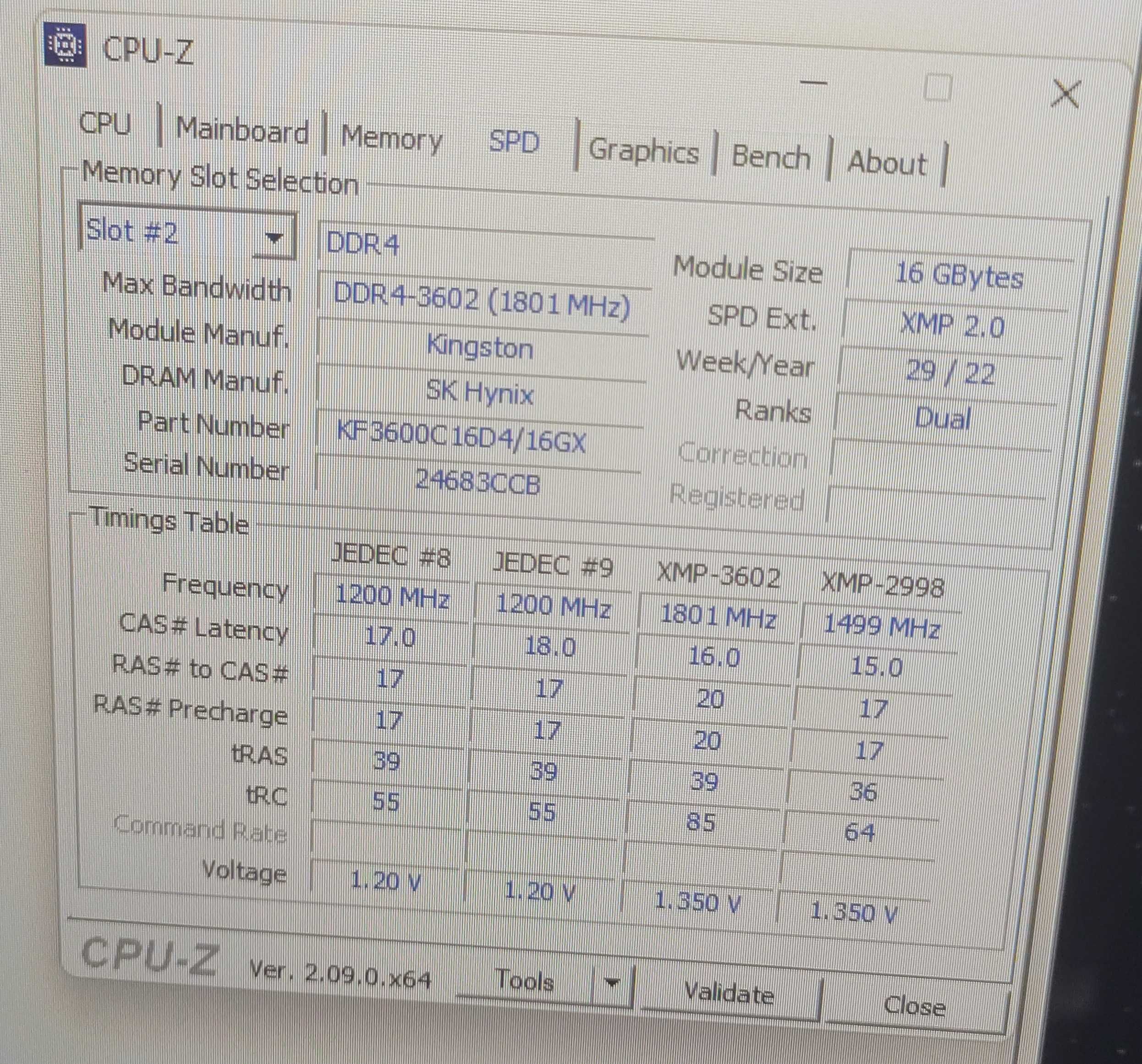 Kingston FURY 32 GB (2x16GB) DDR4 3600(4600) MHz Renegade