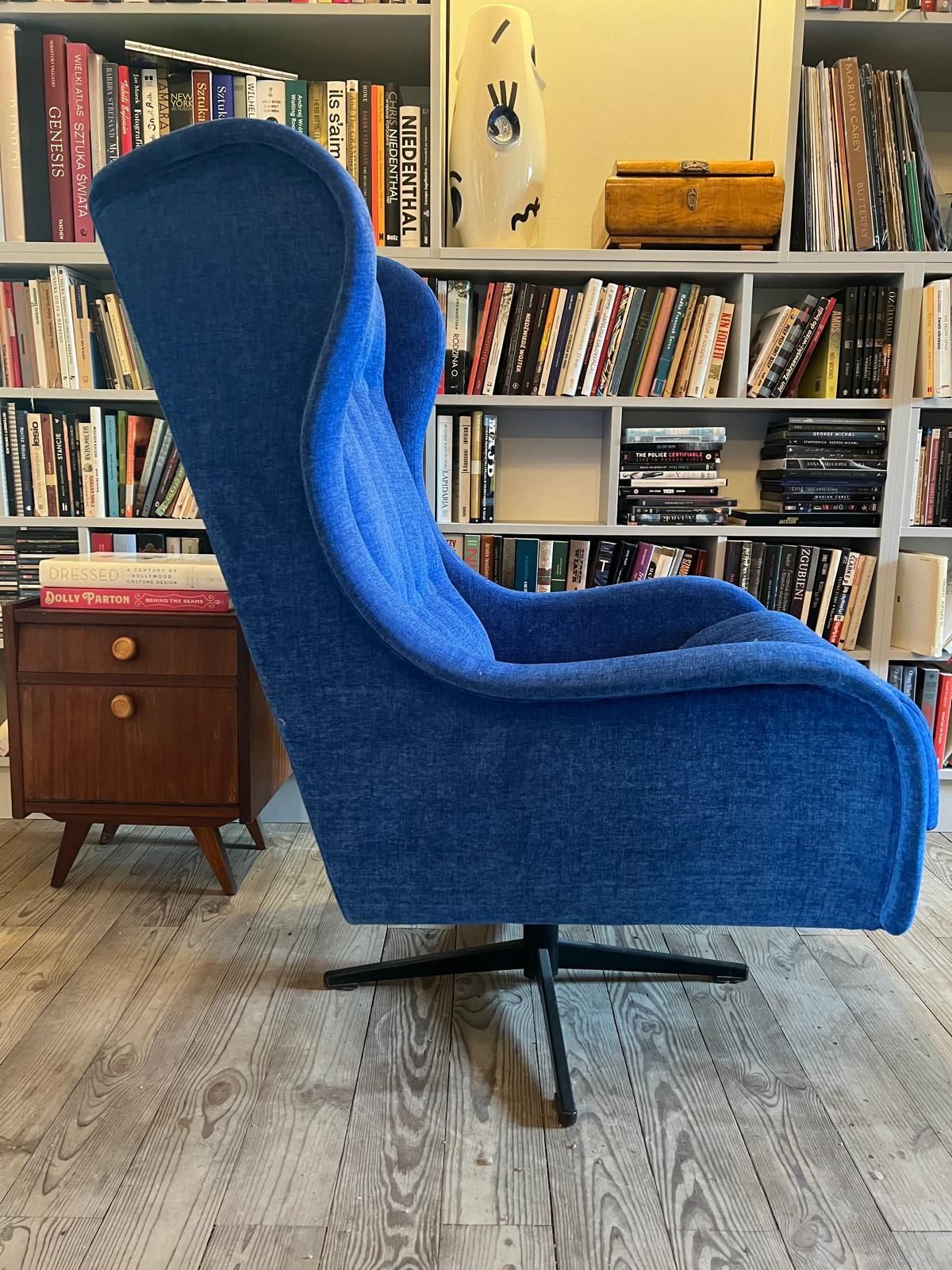Piękny duży masywny fotel PRL vintage retro po renowacji