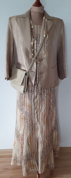 Komplet 40 L lub 42 XL marynarka spódnica bluzka