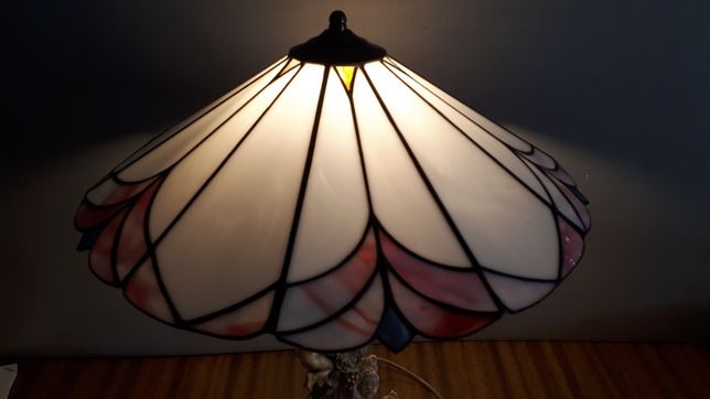 Piękna stara lampa witrażowa Tiffany witraż alabaster Galeria Sztuki