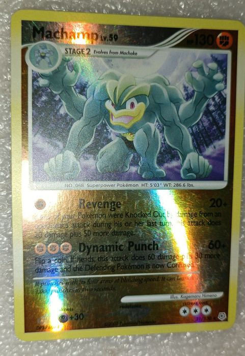 Rara carta Pokémon Machamp 31/130 Diamond and Pearl Reverse Holo