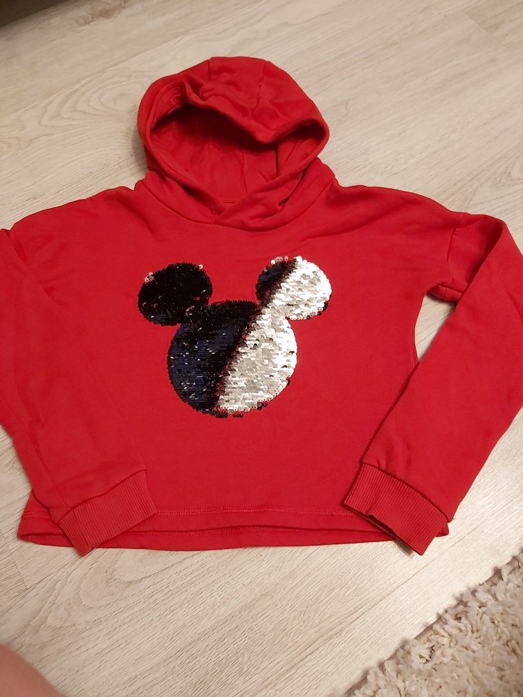 Bluza Mickey Mouse oryginalna bawełniana czerwona rozmiar 152