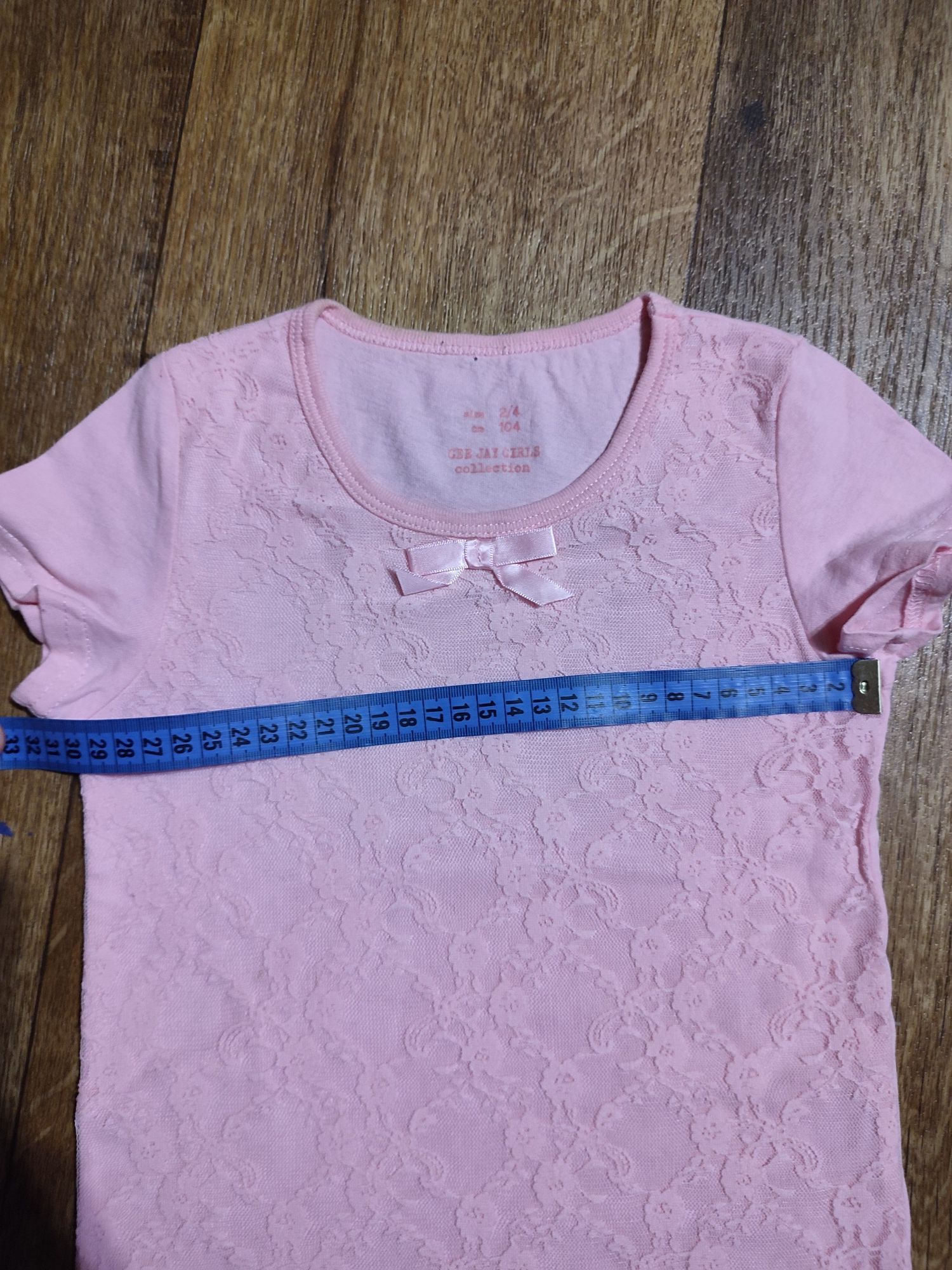 Нарядная розовая футболка на девочку 3-5 лет рост 104 см