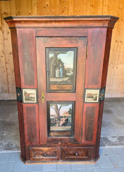 Piękna stara szafa ręcznie malowana antyk