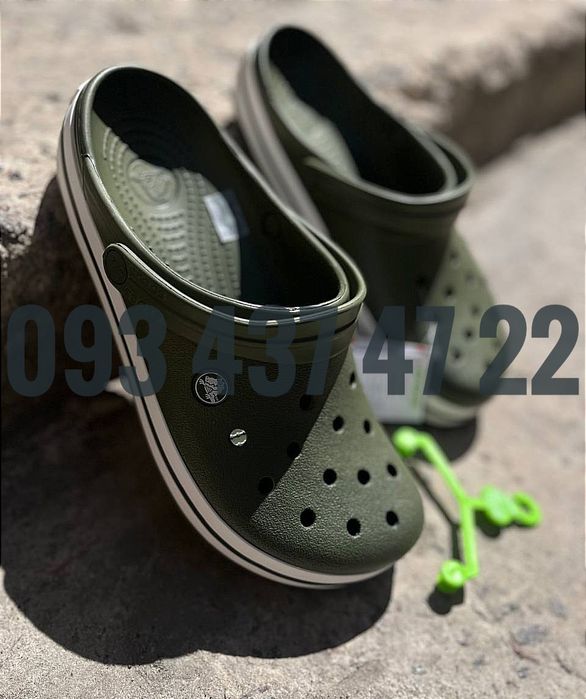 Чоловічі Крокси Crocband Army Green,Grey, Black, Navy, White