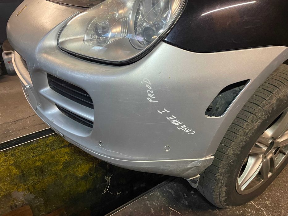 Porsche Cayenne zderzak przód kratki wlot łapacz Halogen spryskiwacz