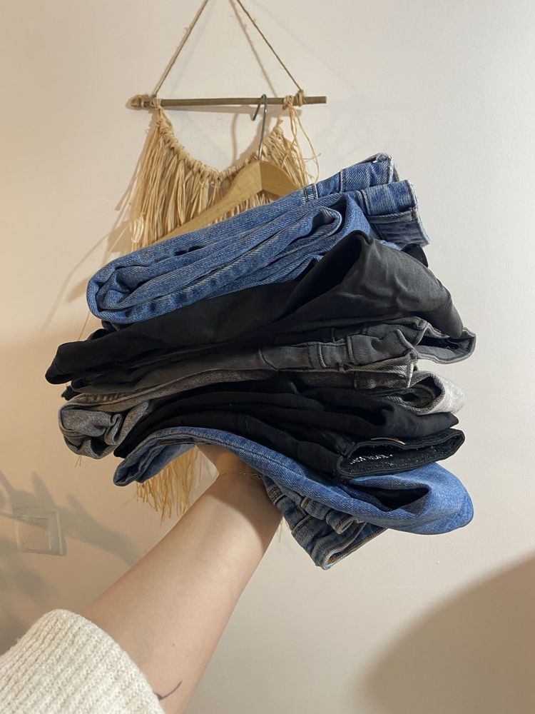 Zestaw spodnie Zara stradivarius Bershka 36 woskowane