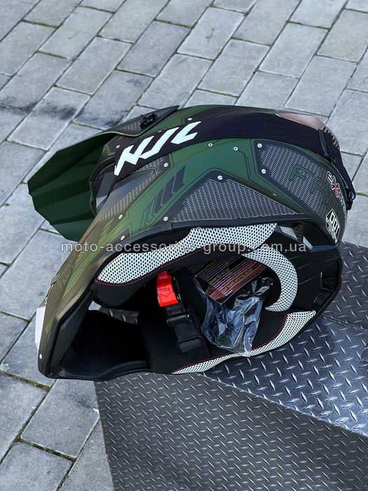Шолом кросовий EXDRIVE KHAKI мотошолом ендуро шлем кроссовый мотошлем