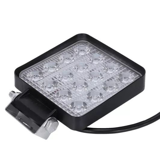 Фара LED Лед квадратная 48W 16 диодов ФСО Mini Стробоскоп 8.5см×8.5см