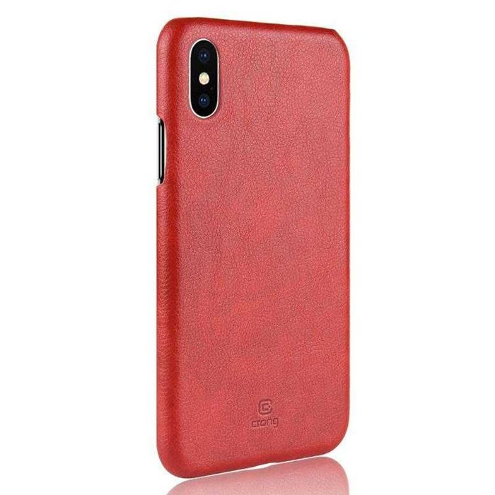 Etui Plecki iPhone Xs / X Czerwone Skóra ekologiczna Crong Essential