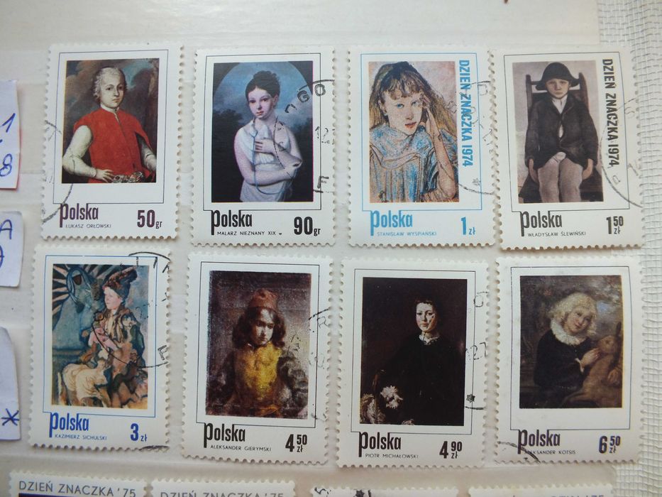 12szt. znaczki seria Fi2191 Fi2262 Polska 1975r. MALARSTWO SZTUKA klej
