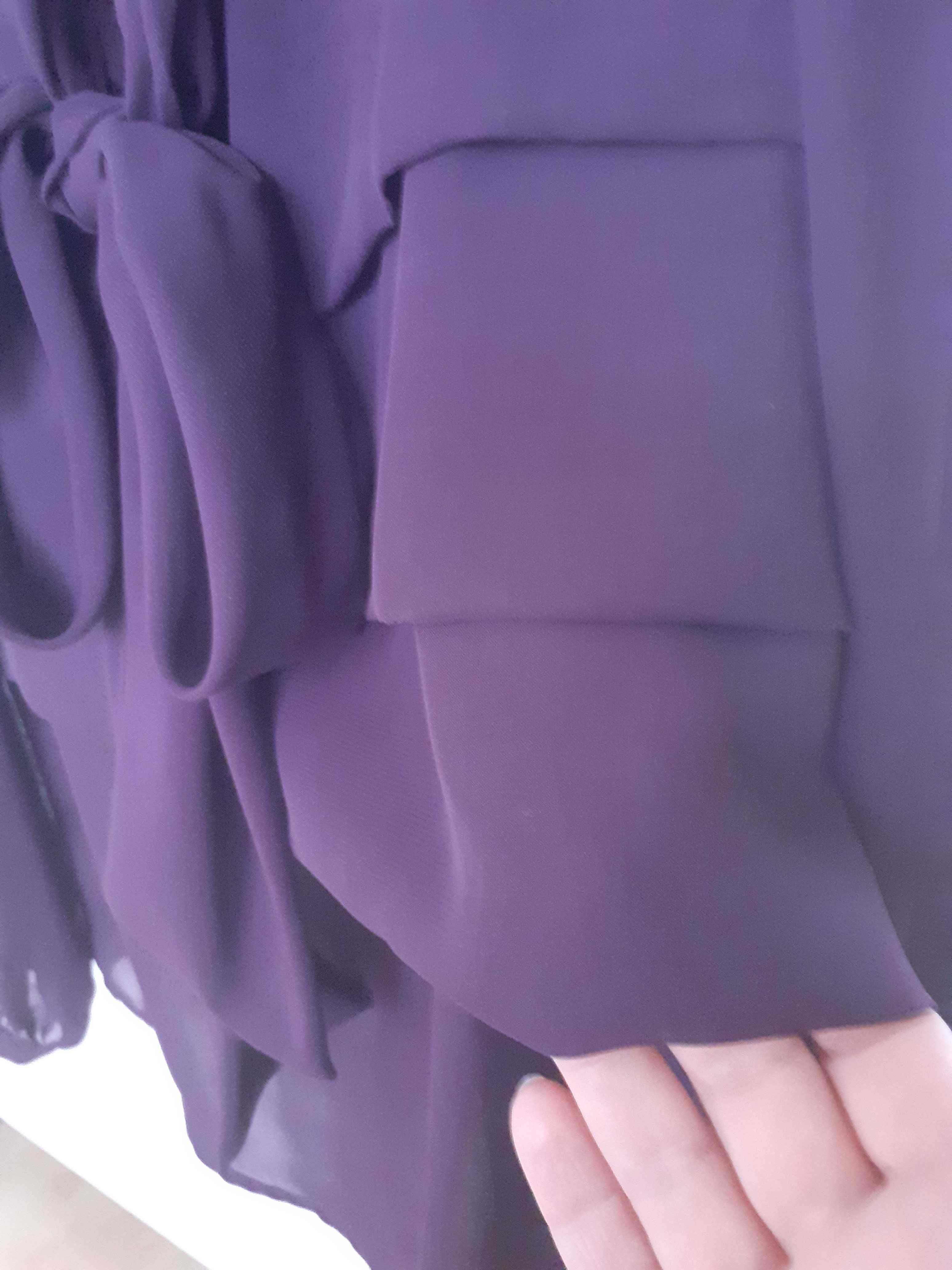 Fioletowa bluzka z wiązaniem