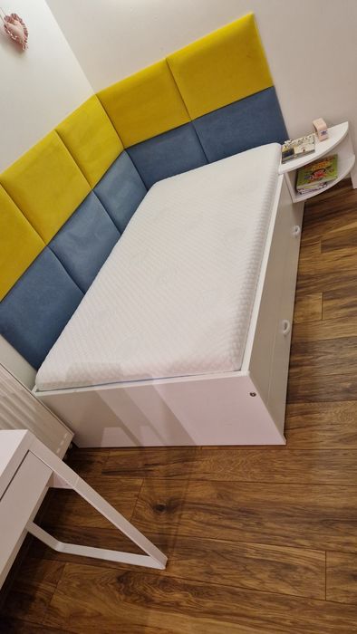 Łóżko dziecięce białe  Meblik 174/96, podwójne