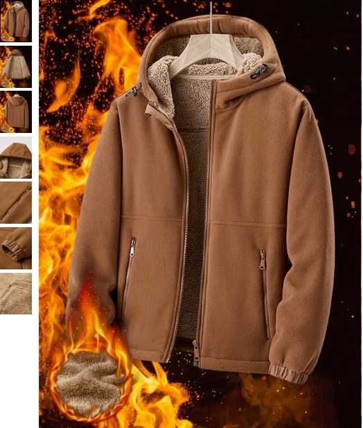Мужская куртка-толстовка с флисовым мехом и капюшоном !
