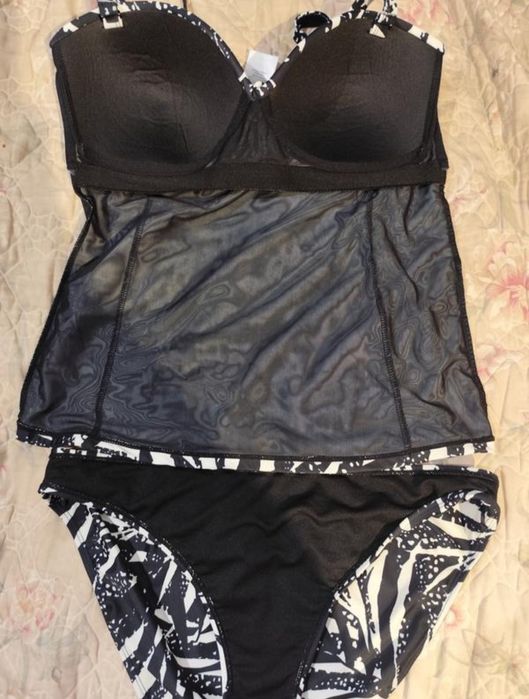 Шикарний стильний купальник танкіні майка та плавки в басейн пляж.