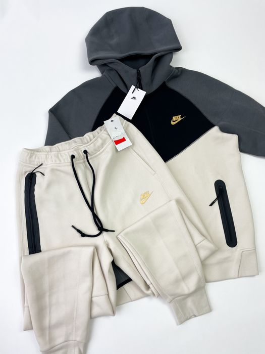 Оригінал! Костюм Nike Tech Fleece чорно-молочний (S) / Новий з бірками