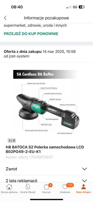 Akumulatorowa polerka batoca s2