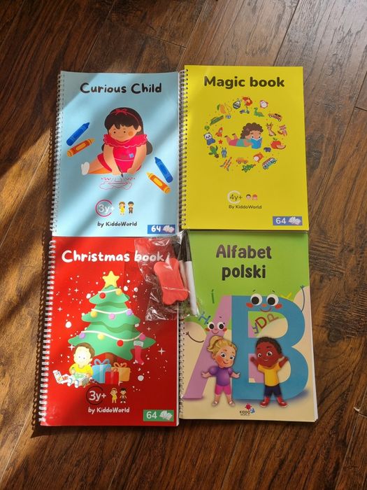 Kiddo world 4 szt Książki do ćwiczeń wielokrotnego użytku 3-6 lat