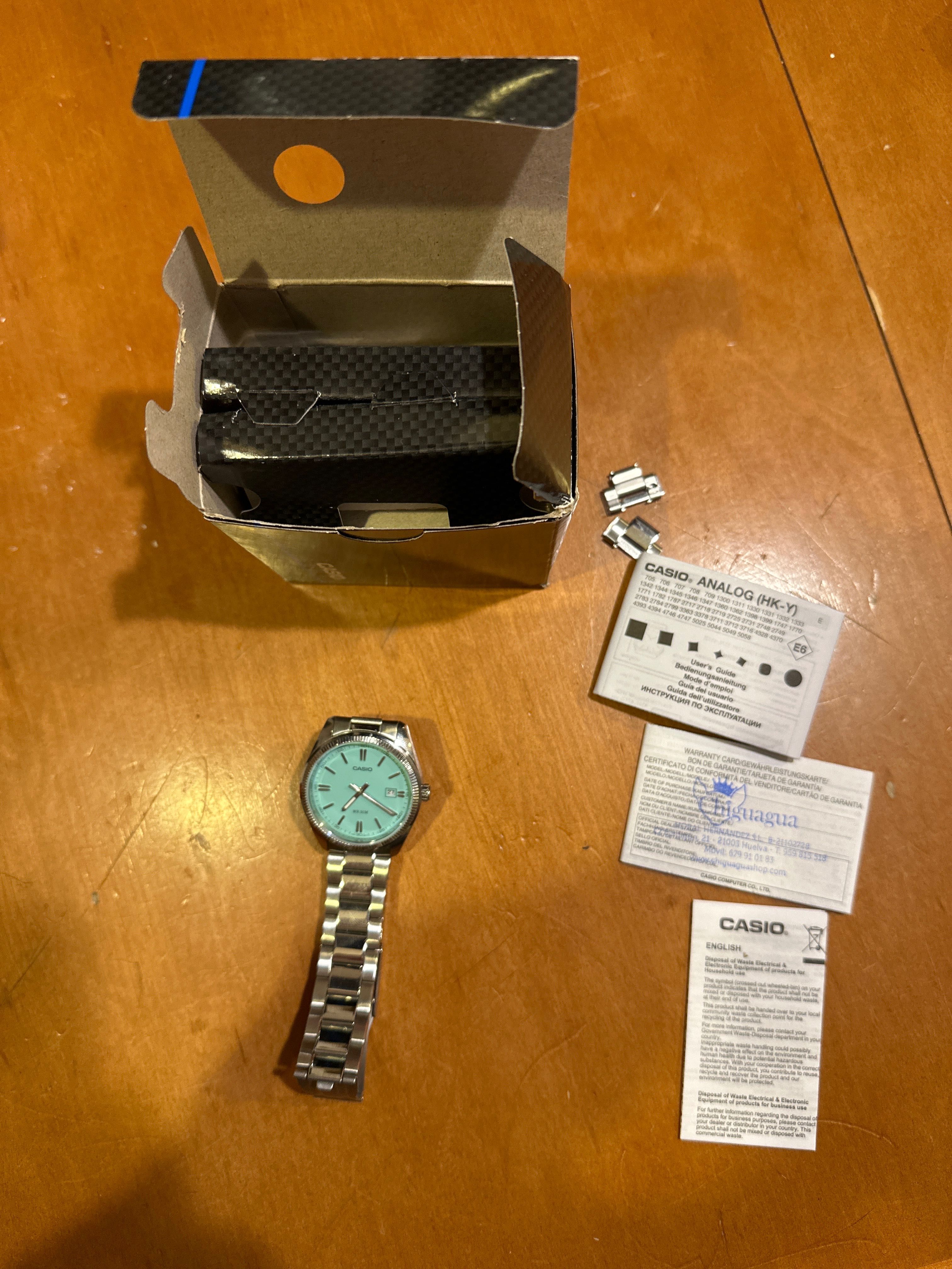 Casio Watch (MTP-1302PD-2A2VEF) Box + Papers