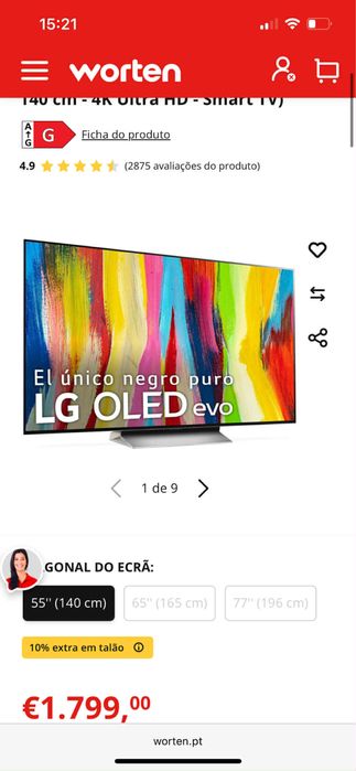 TV OLED 55” Linha C Model: OLED55C26LD
