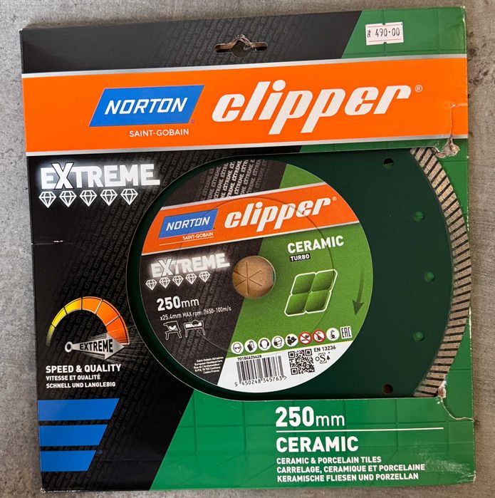 NOWA Tarcza diamentowa Norton Clipper Extreme Ceramic Turbo 250mm