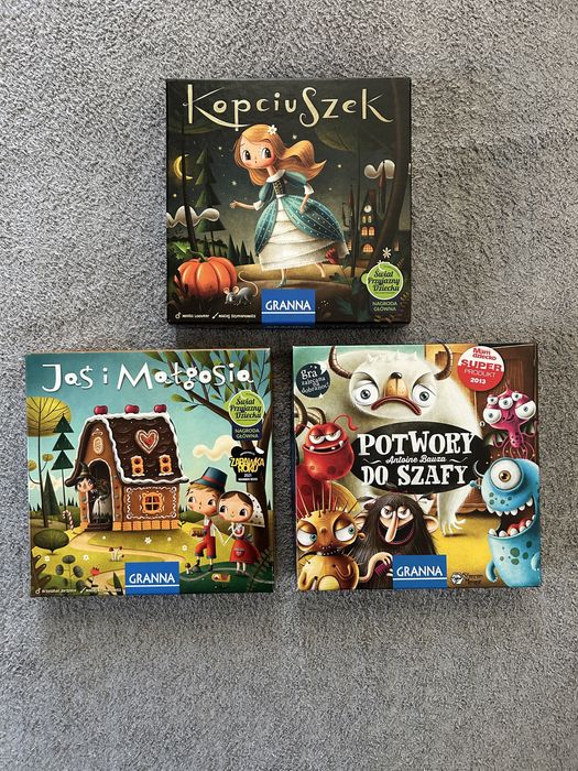 Gry planszowe Granna - Kopciuszek, Jaś i Małgosia, Potwory do szafy