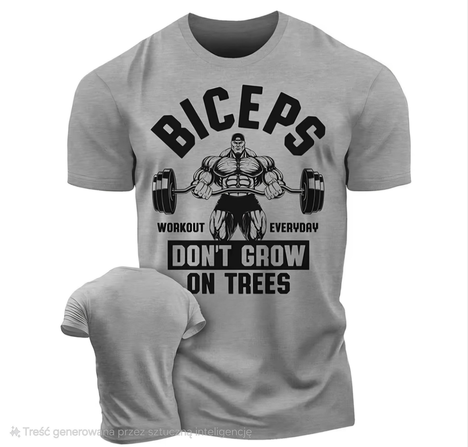 Biceps donr grow on trees koszulka męska nowa do siłowni siłownia
