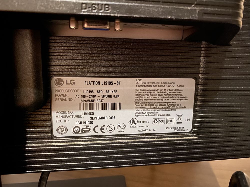 Monitor LG 19 polegadas
