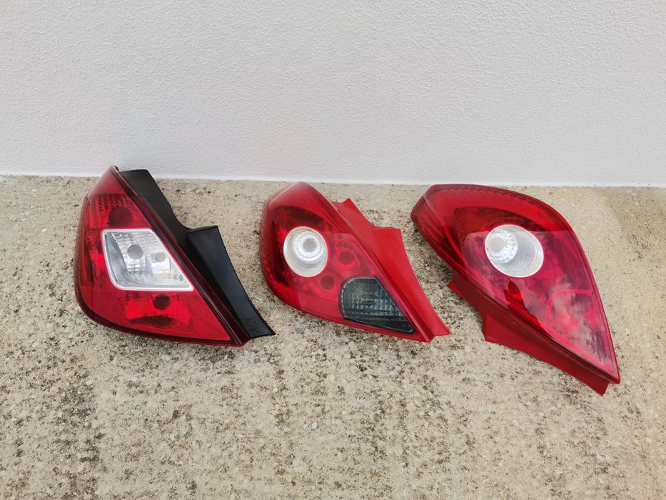 Farolins traseiros e grelhas frontais Opel Corsa D