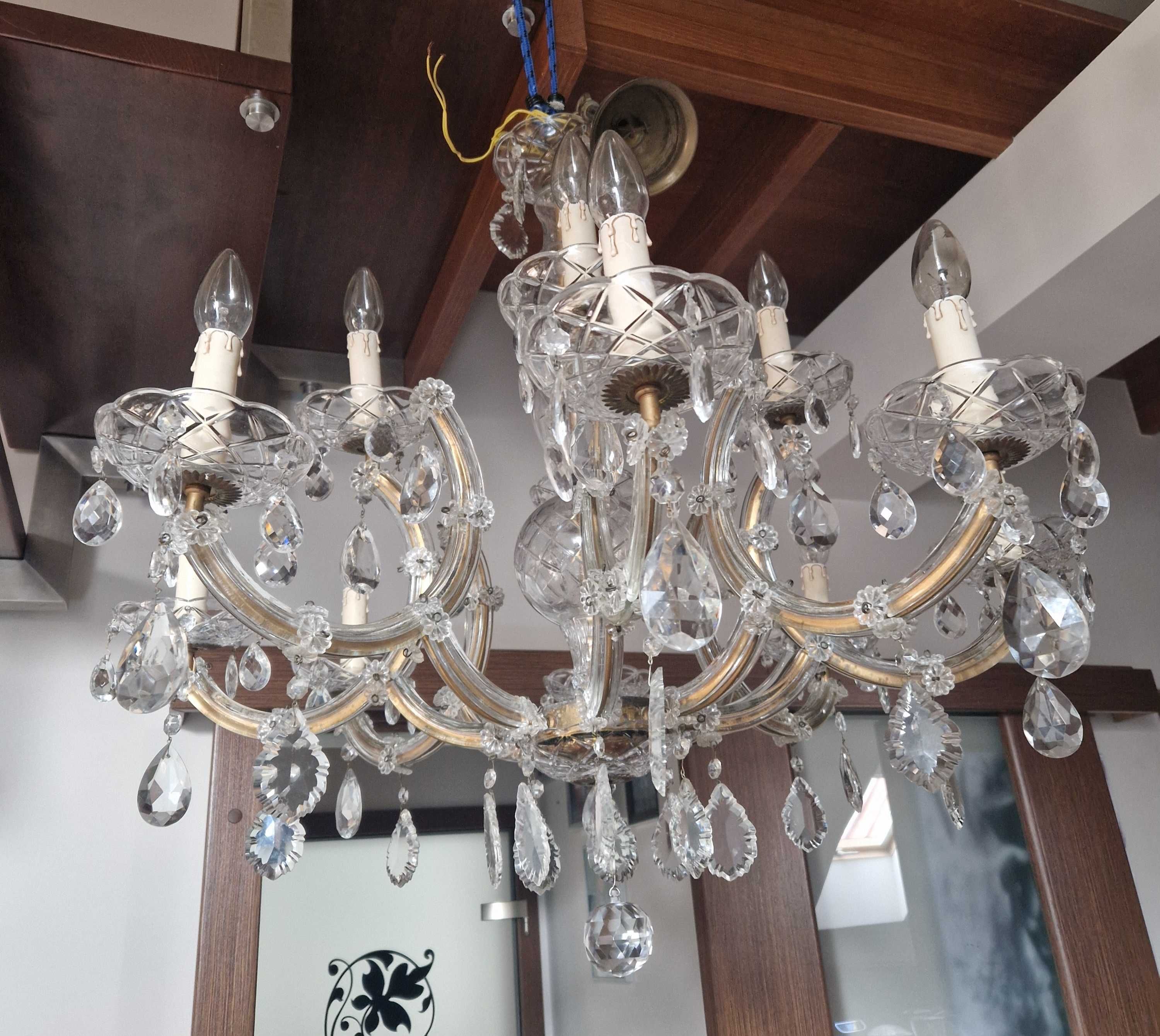 Piękny Elegancki Kryształowy Pałacowy Francuski Żyrandol