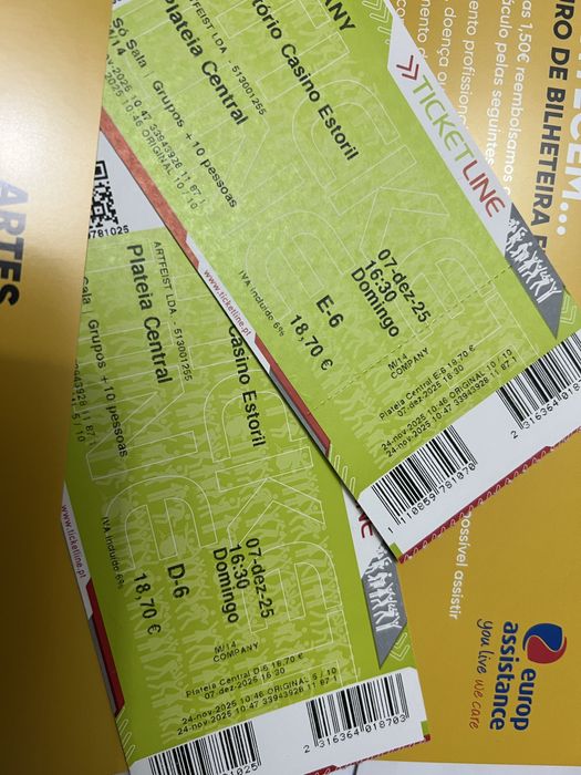 Bilhete musical “Company”, 07/12/2025