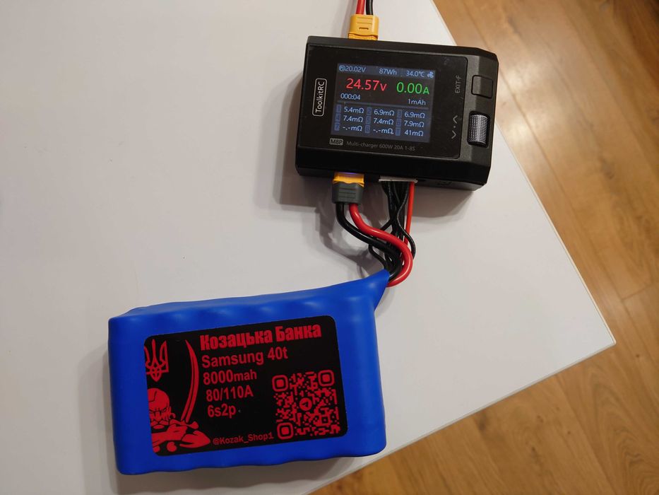 Акумулятор для FPV (ФПВ) дрону 6s2p Li-Ion Samsung 40T, 8000mAh