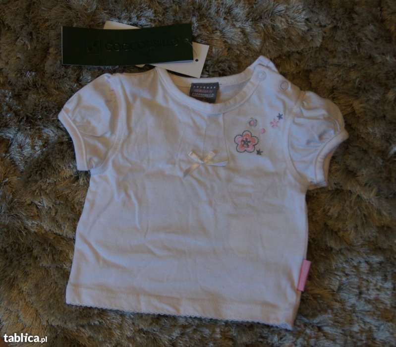 Bluzka/T-shirt dla dziewczynki z krótkim rękawem-56cm Coccodrillo